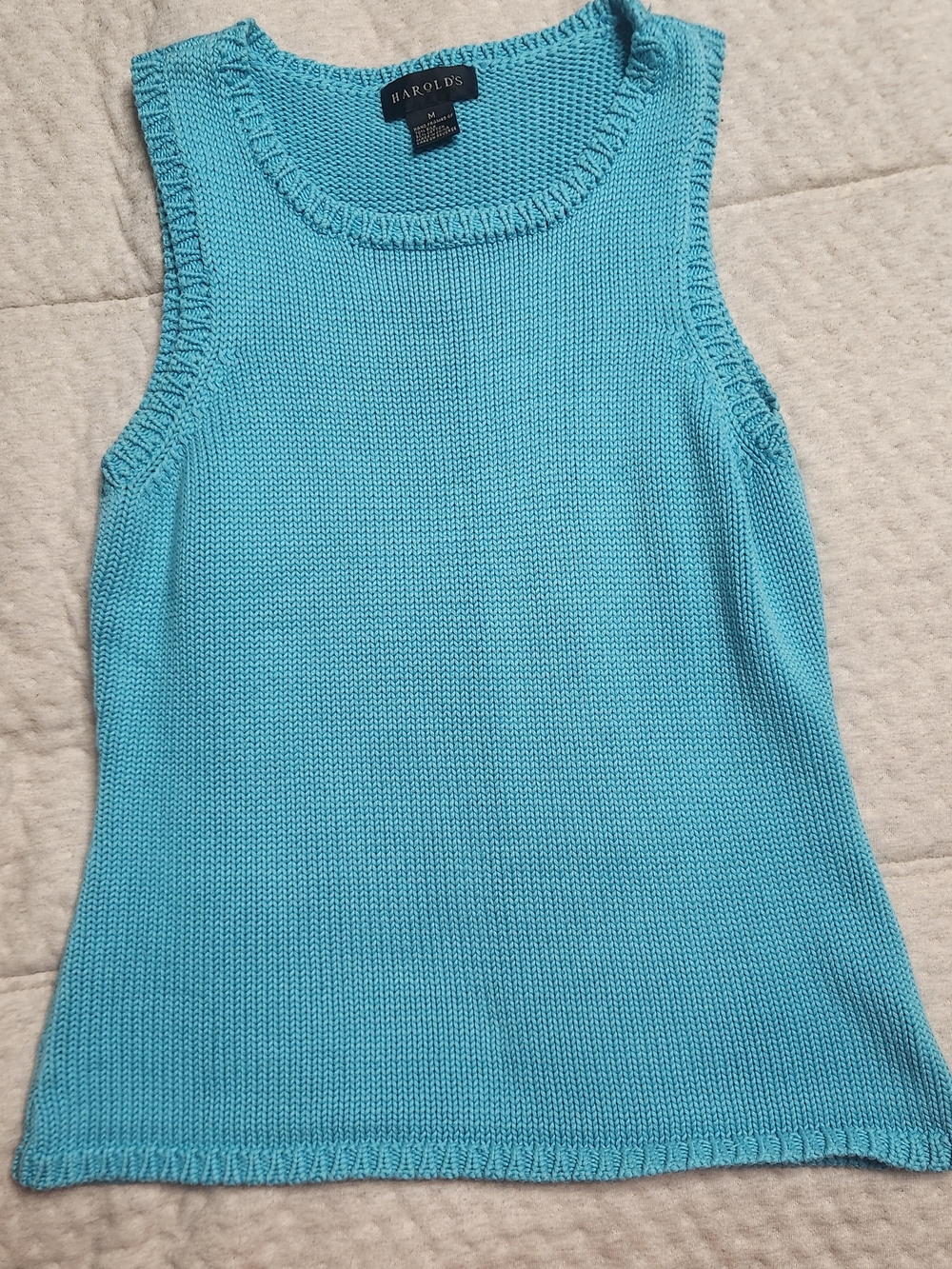 Harold's Women's Sleeveless Knit Tank Top - Aqua Blue
